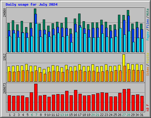 Daily usage for July 2024