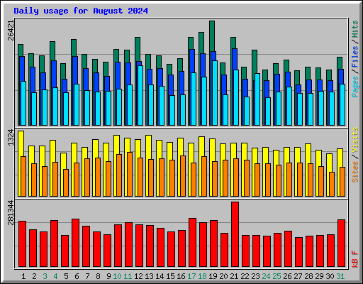 Daily usage for August 2024