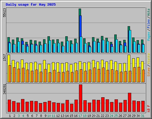Daily usage for May 2025