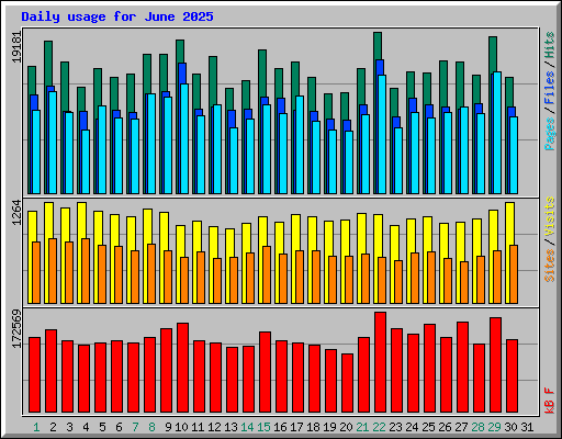Daily usage for June 2025
