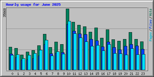 Hourly usage for June 2025