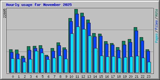 Hourly usage for November 2025