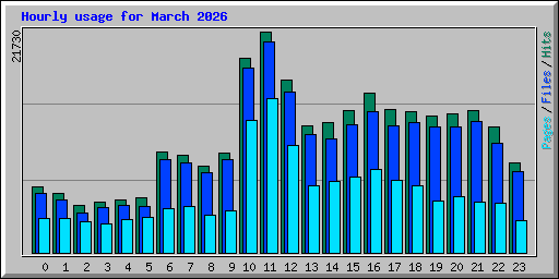 Hourly usage for March 2026
